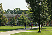 Photo of students walking on campus